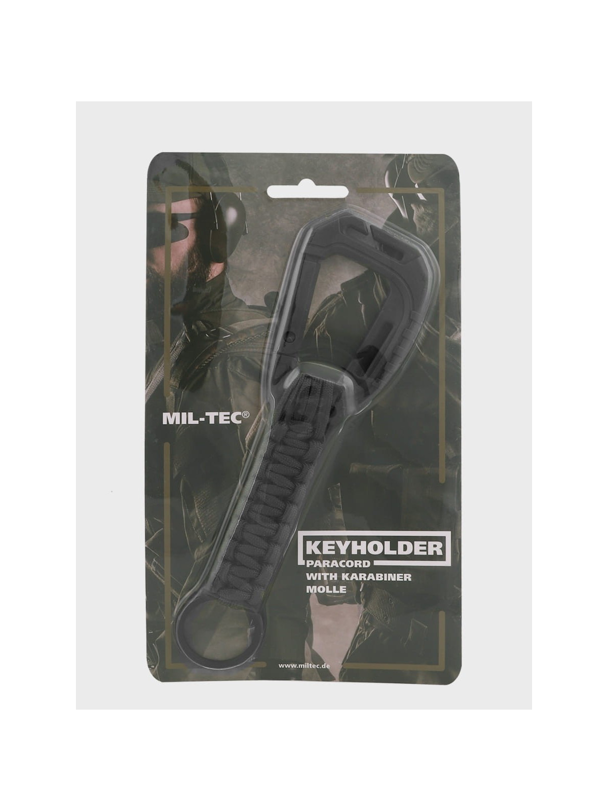 MIL-TEC BRELOK KARABIŃCZYK LINKA PARACORD CZARNY