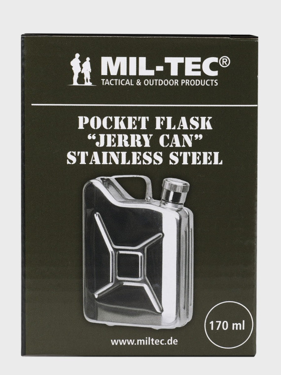 MIL-TEC PIERSIÓWKA KANISTER STALOWA 170ML JERRY  SREBNY