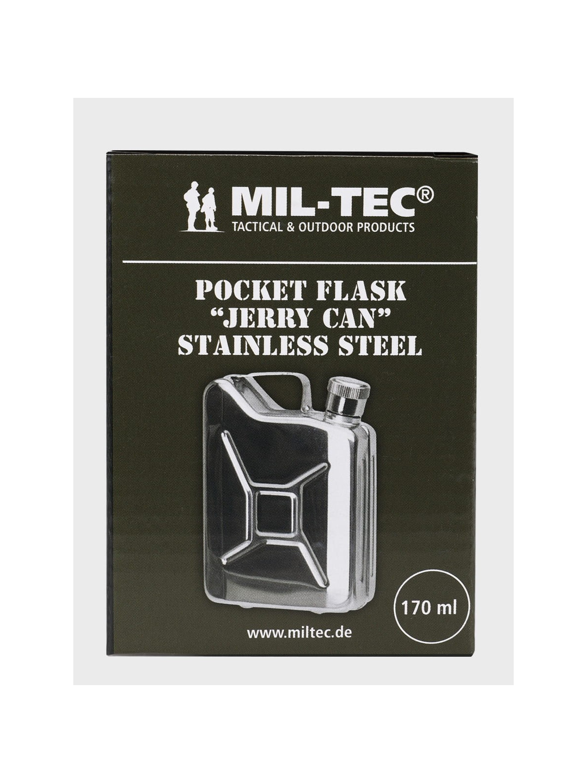 MIL-TEC PIERSIÓWKA KANISTER STALOWA 170ML JERRY  SREBNY