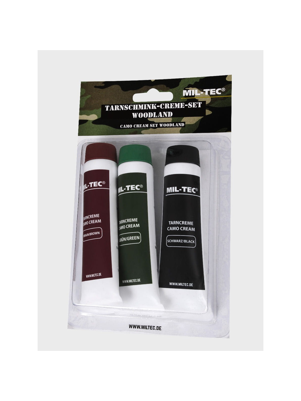 MIL-TEC FARBA MASKUJĄCA W TUBCE 3 KOLORY WOODLAND