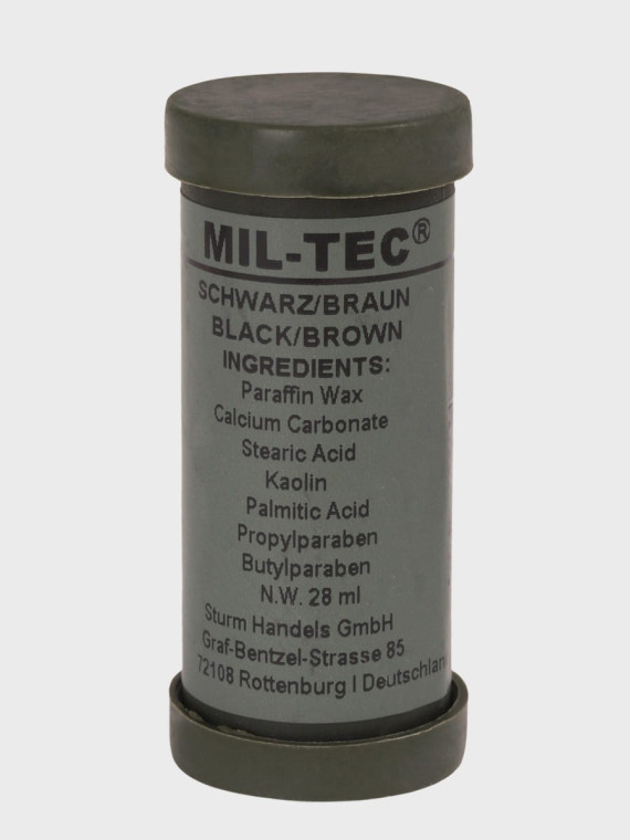 MIL-TEC FARBA MASKUJĄCA SZTYFT KAMUFLAŻ CZARNA/BRĄZOWA