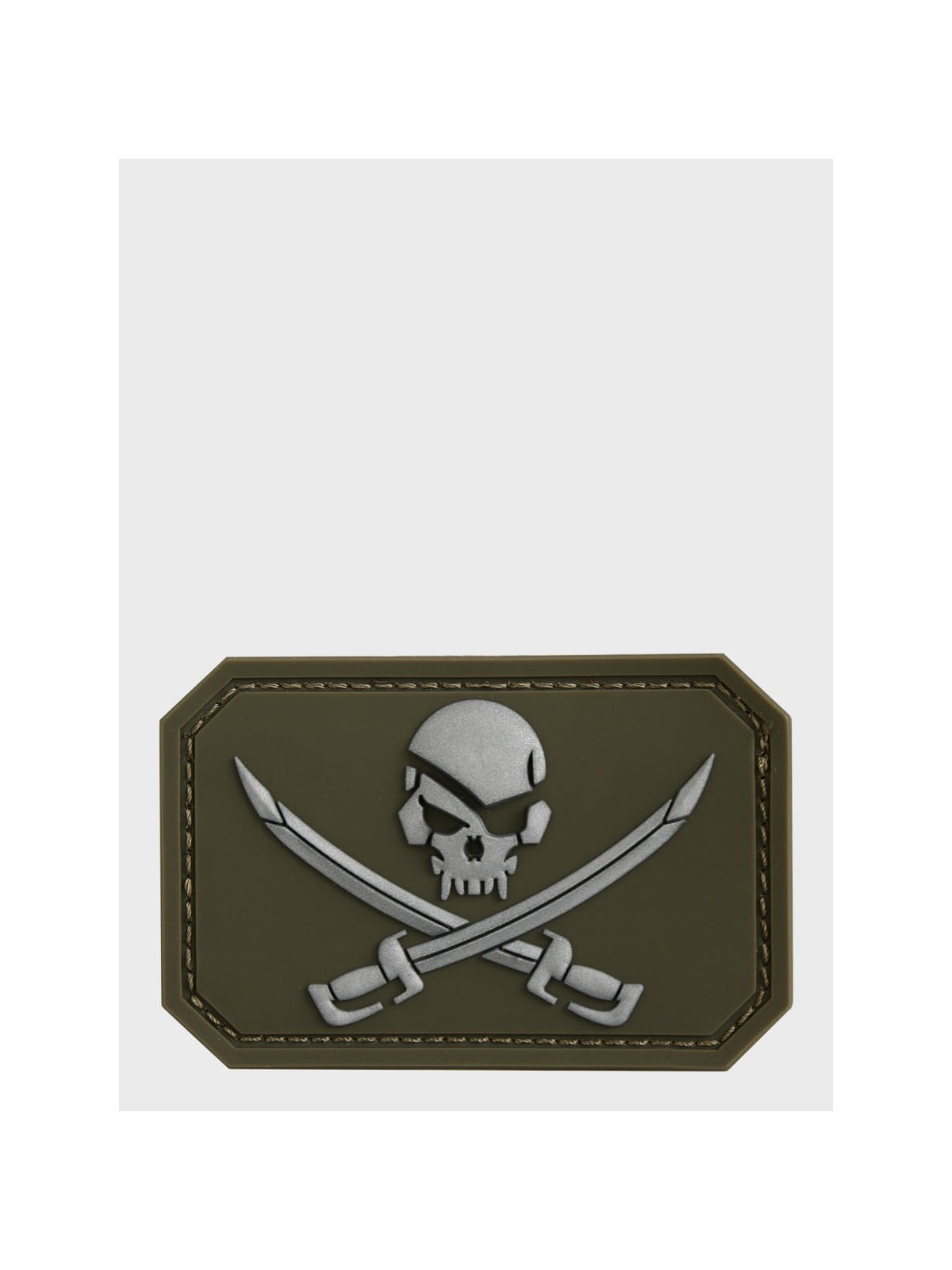 MIL-TEC Naszywka 3D SKULL'N'SWORDS PVC OLIWKOWY