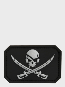 MIL-TEC Naszywka 3D SKULL'N'SWORDS PVC CZARNY