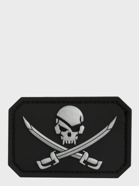 MIL-TEC Naszywka 3D SKULL'N'SWORDS PVC CZARNY