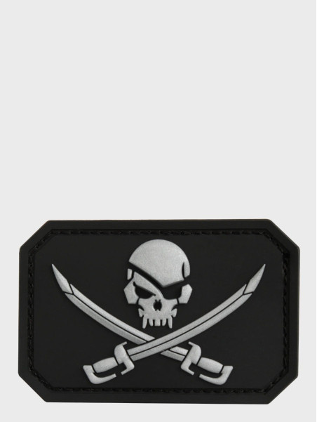 MIL-TEC Naszywka 3D SKULL'N'SWORDS PVC CZARNY
