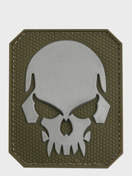 MIL-TEC NASZYWKA 3D SKULL PVC 7,5 x 6 cm OLIWKOWY