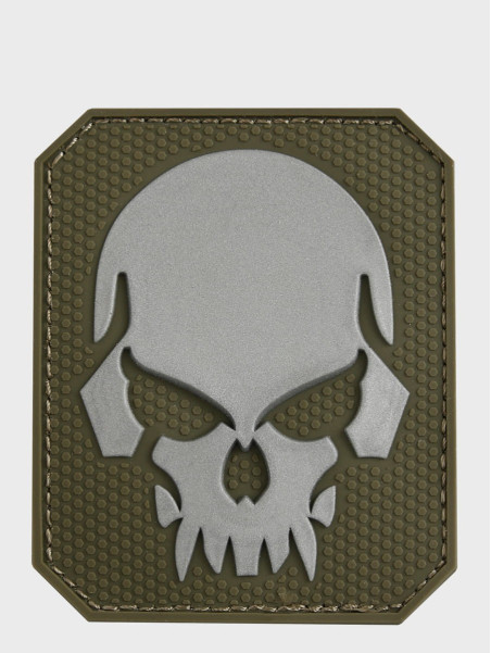 MIL-TEC NASZYWKA 3D SKULL PVC 7,5 x 6 cm OLIWKOWY