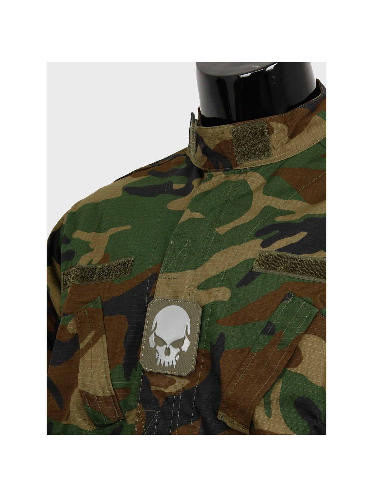 MIL-TEC NASZYWKA 3D SKULL PVC 7,5 x 6 cm OLIWKOWY