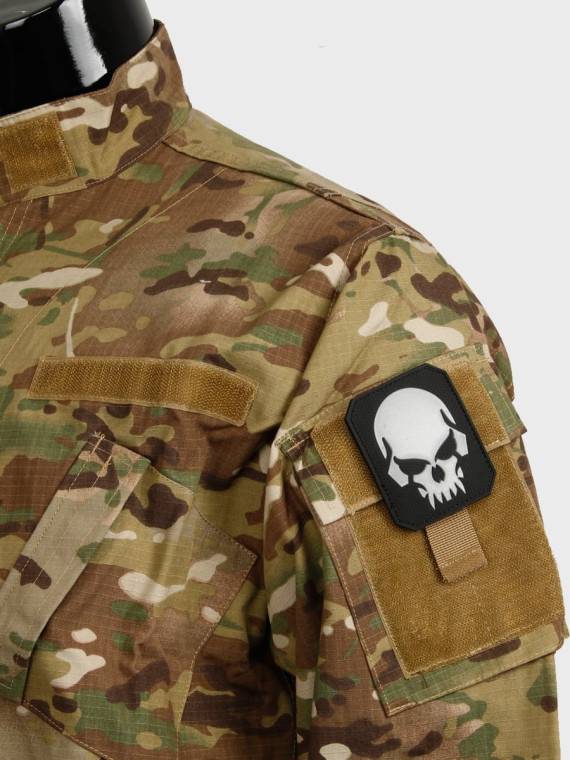 MIL-TEC NASZYWKA 3D SKULL PVC 7,5 x 6 cm CZARNY