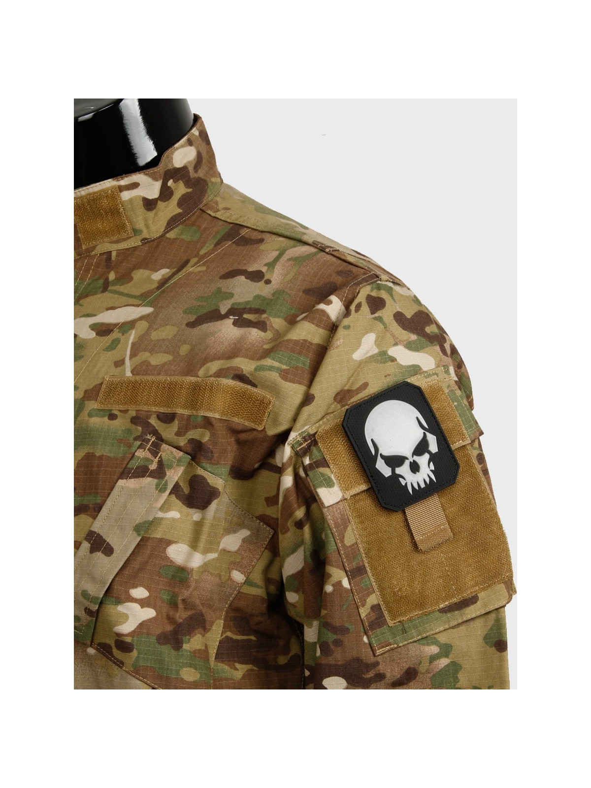 MIL-TEC NASZYWKA 3D SKULL PVC 7,5 x 6 cm CZARNY