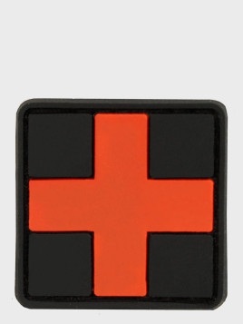 MIL-TEC NASZYWKA 3D FIRST AID PVC 5 x 5 cm CZARNA