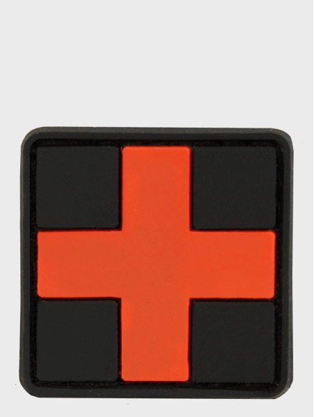 MIL-TEC NASZYWKA 3D FIRST AID PVC 5 x 5 cm CZARNA