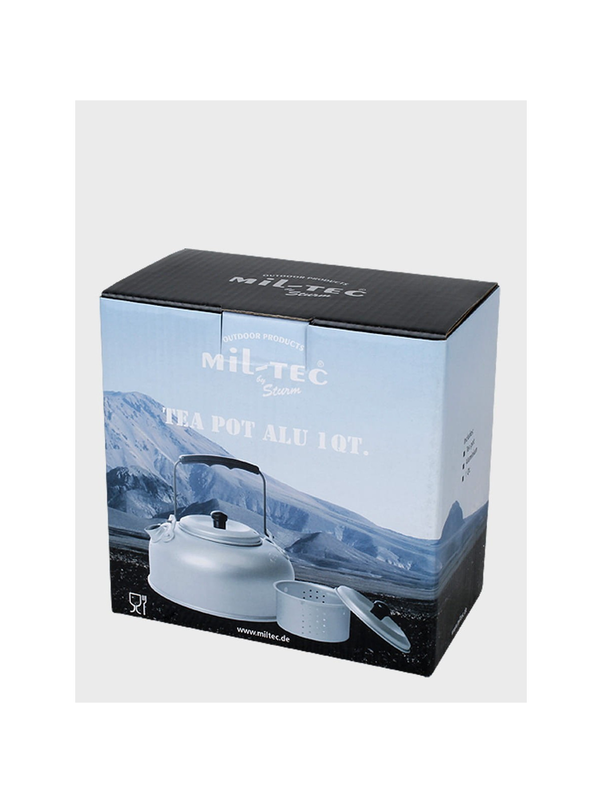 MIL-TEC CZAJNIK TURYSTYCZNY Z SITKIEM 800 ml Aluminiowy