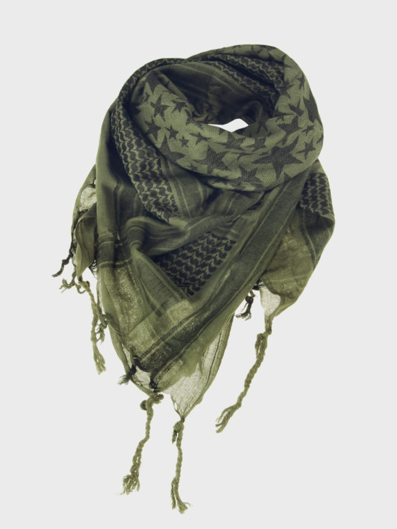 MIL-TEC CHUSTA ARAFATKA SHEMAGH STAR 110 x 110 cm OLIWKOWO/CZARNA