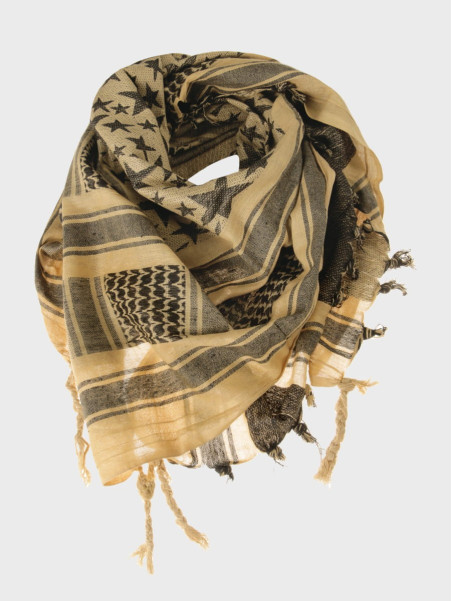 MIL-TEC CHUSTA ARAFATKA SHEMAGH STAR 110 x 110 cm COYOTE/CZARNA