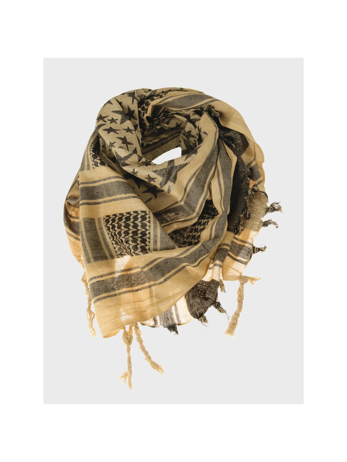 MIL-TEC CHUSTA ARAFATKA SHEMAGH STAR 110 x 110 cm COYOTE/CZARNA