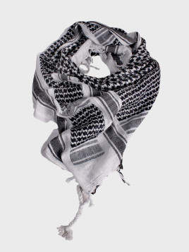 MIL-TEC CHUSTA ARAFATKA WOJSKOWA 110X110 CM BIAŁO/CZARNA