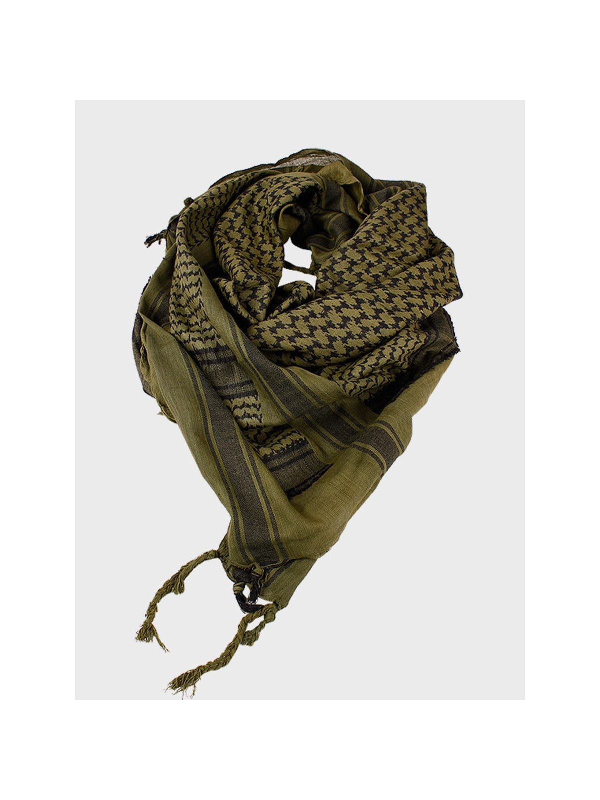 MIL-TEC CHUSTA ARAFATKA WOJSKOWA 110X110 CM OLIWKOWO/CZARNA