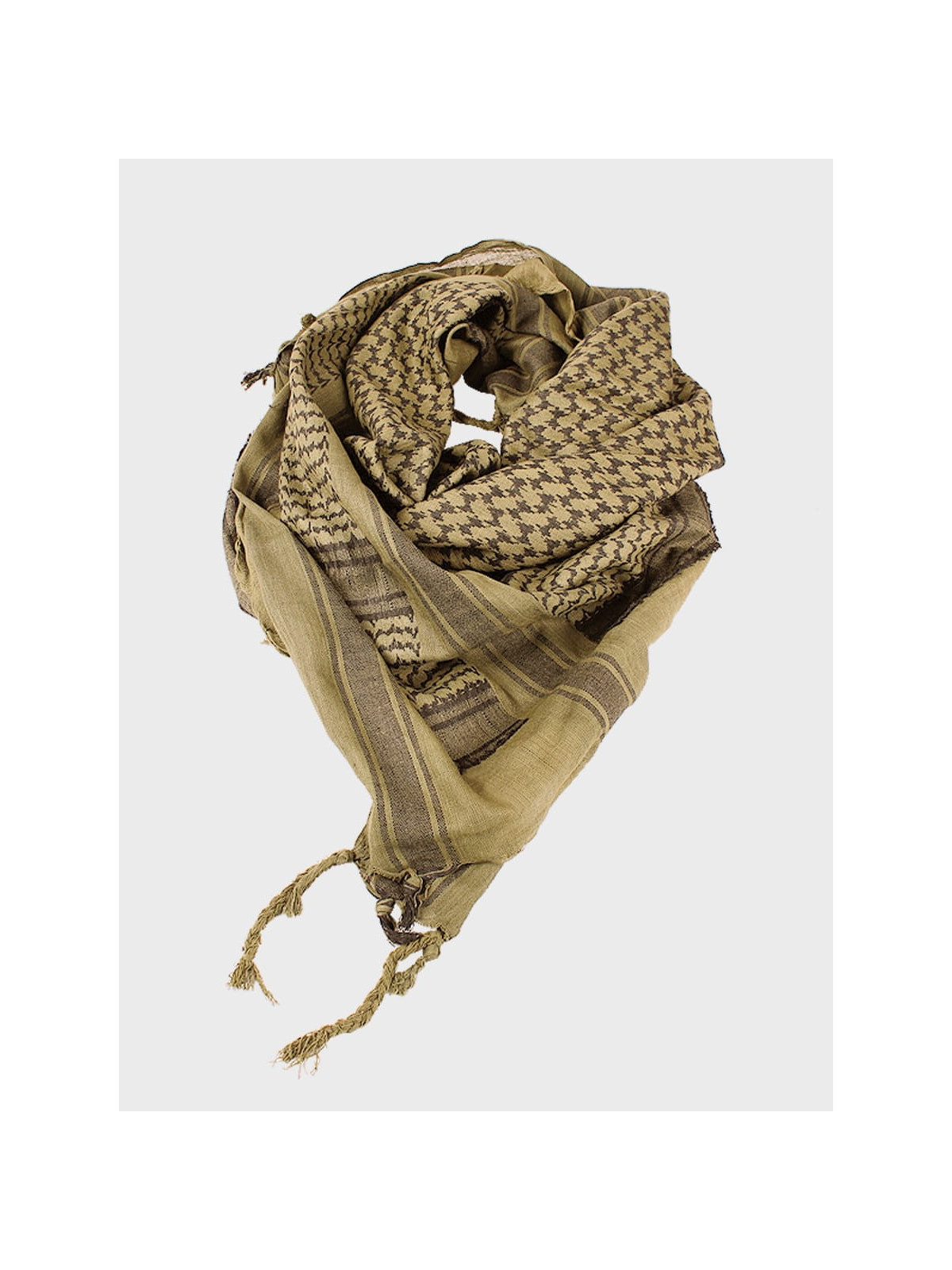 MIL-TEC CHUSTA ARAFATKA WOJSKOWA 110X110 CM KHAKI/CZARNE