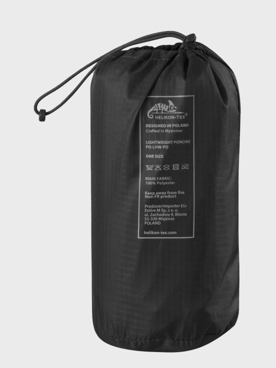 HELIKON-TEX Peleryna Przeciwdeszczowa Poncho Lightweight Czarne