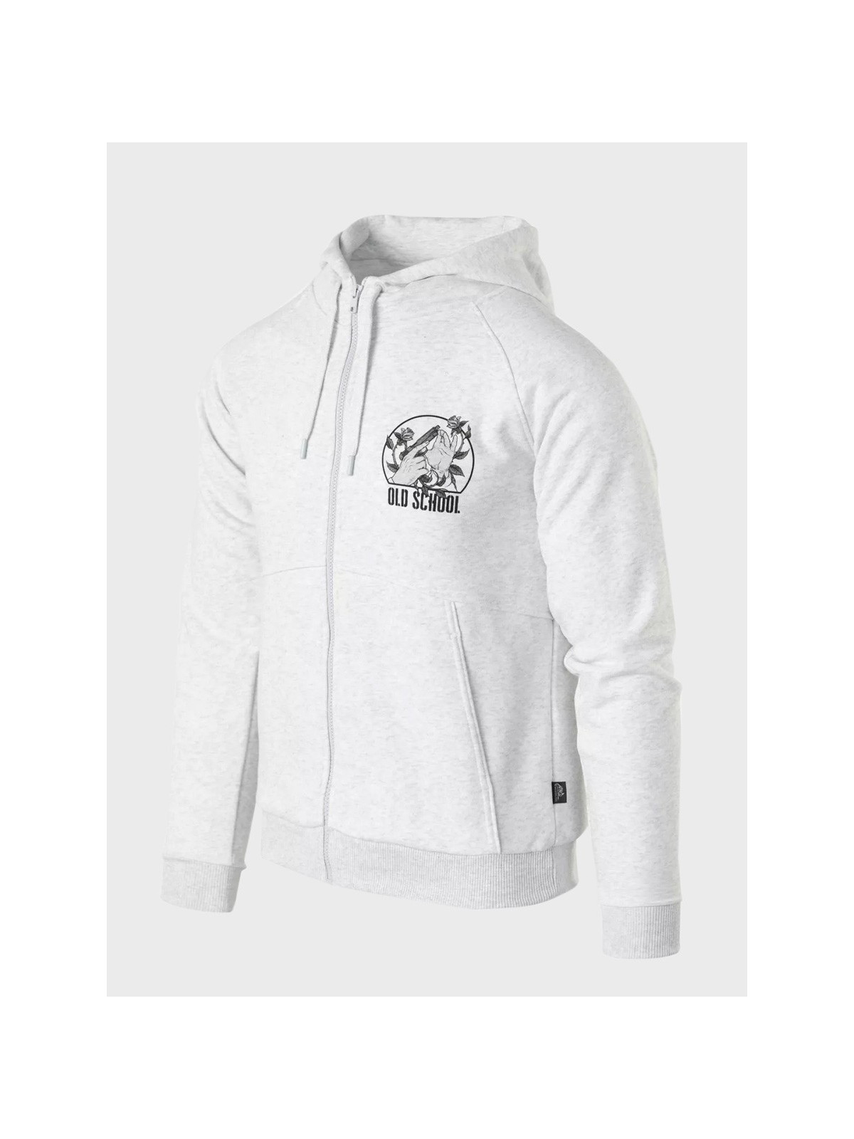 HELIKON-TEX Bluza z kapturem Old School Fullzip Unisex Jasny Szary Melanż S