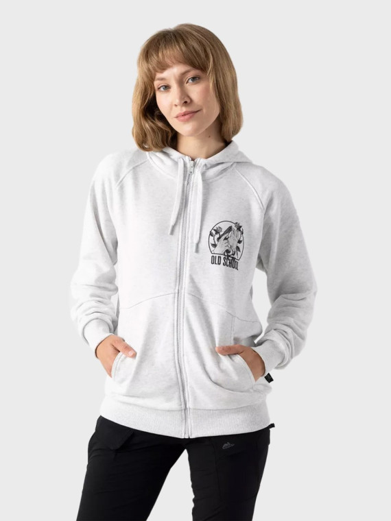 HELIKON-TEX Bluza z kapturem Old School Fullzip Unisex Jasny Szary Melanż S