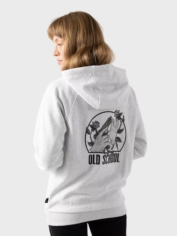 HELIKON-TEX Bluza z kapturem Old School Fullzip Unisex Jasny Szary Melanż S