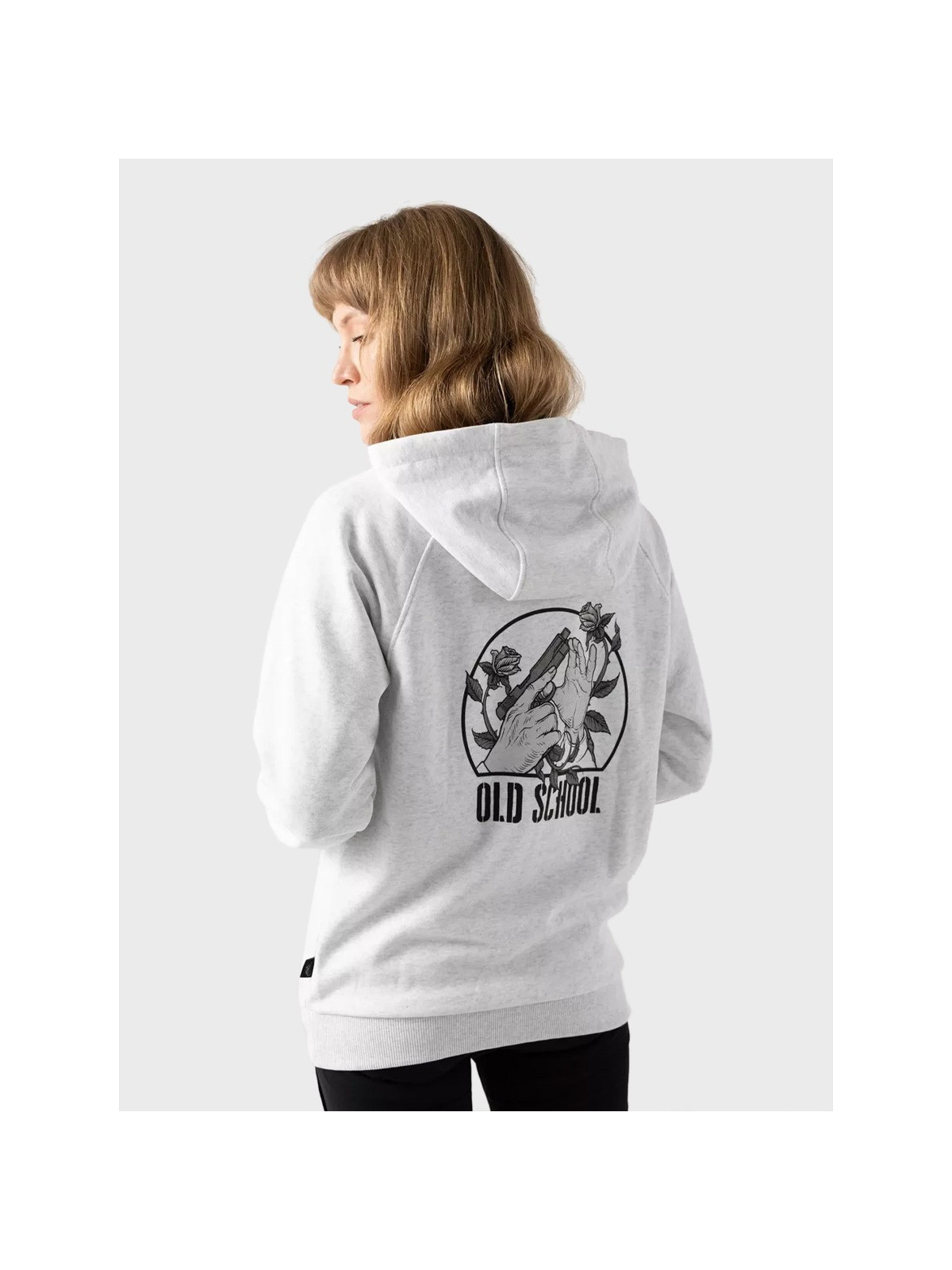 HELIKON-TEX Bluza z kapturem Old School Fullzip Unisex Jasny Szary Melanż S