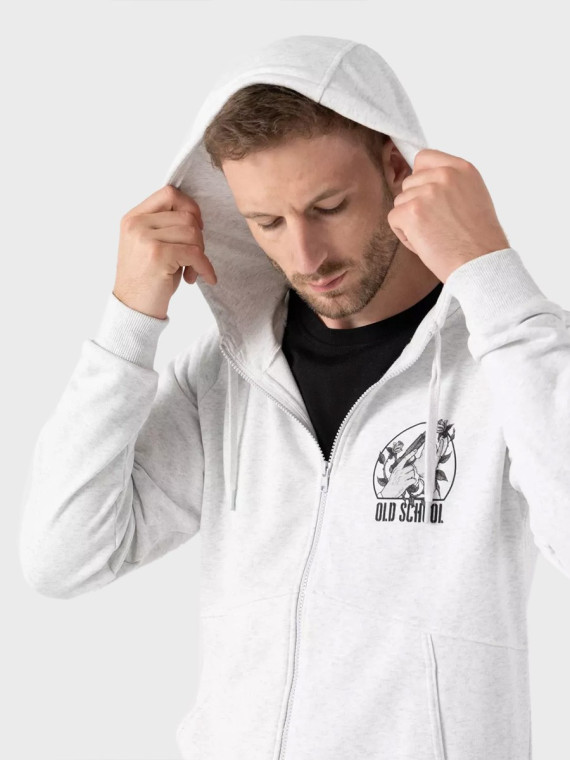 HELIKON-TEX Bluza z kapturem Old School Fullzip Unisex Jasny Szary Melanż S