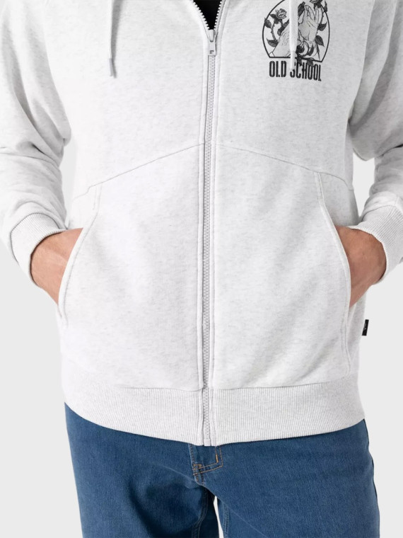 HELIKON-TEX Bluza z kapturem Old School Fullzip Unisex Jasny Szary Melanż S