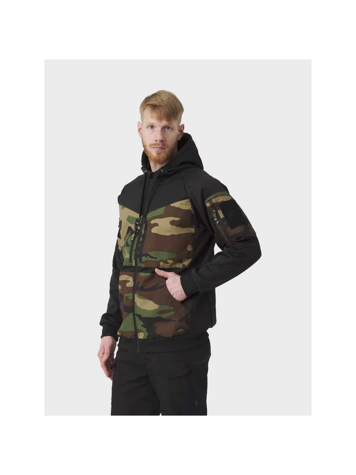 HELIKON-TEX BLUZA ROZPINANA Z KAPTUREM ROUGE HOODIE FULLZIP CZARNY-ERDL XXL