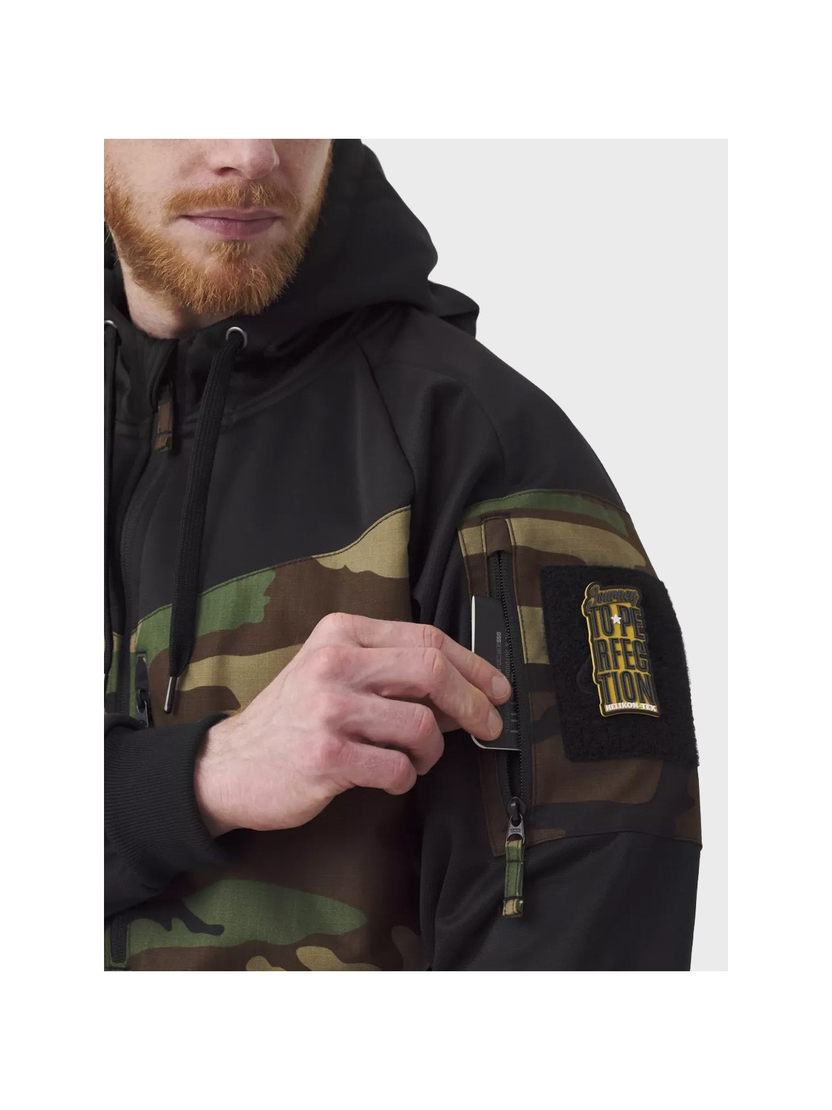 HELIKON-TEX BLUZA ROZPINANA Z KAPTUREM ROUGE HOODIE FULLZIP CZARNY-ERDL XXL
