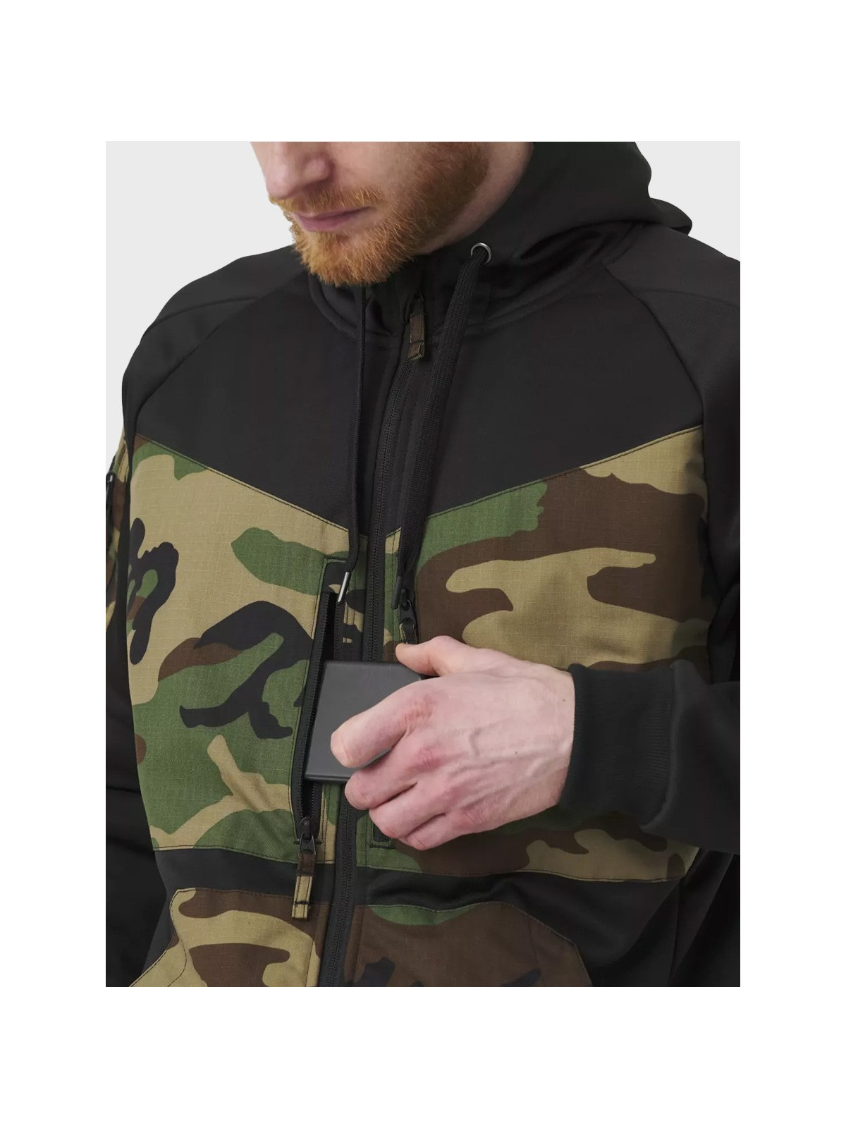 HELIKON-TEX BLUZA ROZPINANA Z KAPTUREM ROUGE HOODIE FULLZIP CZARNY-ERDL XXL