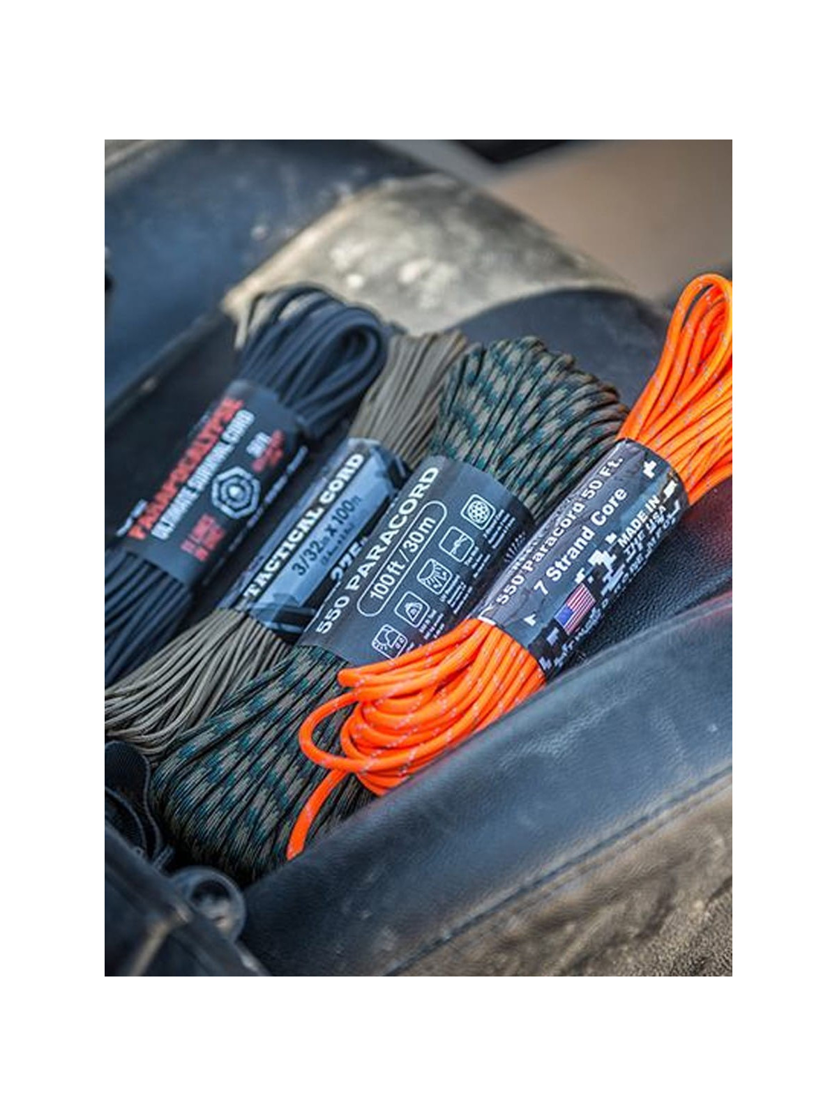 ATWOOD ROPE MFG LINKA 550 PARACORD GLOW 50FT BIAŁA