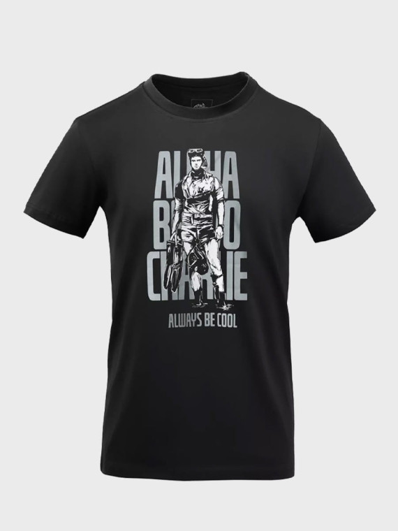 HELIKON-TEX Koszulka T-Shirt ABC Alfa Bravo Charlie Bawełna 100% Czarna XXL