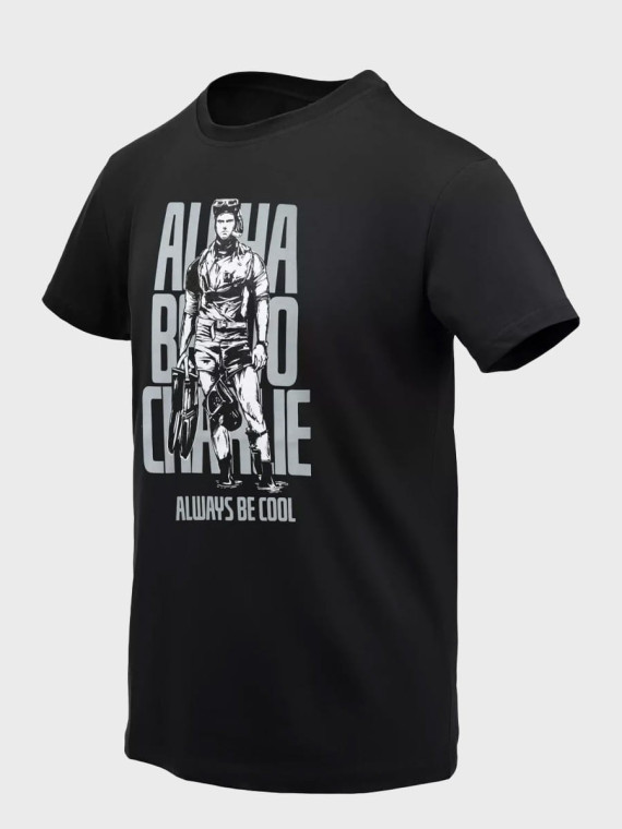 HELIKON-TEX Koszulka T-Shirt ABC Alfa Bravo Charlie Bawełna 100% Czarna XXL