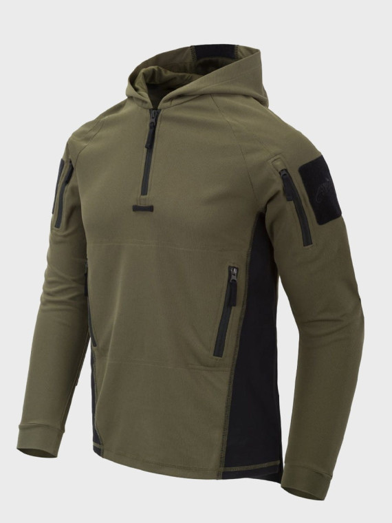 HELIKON-TEX BLUZA POLAROWA RANGE HOODIE TOPCOOL OLIWKOWO-CZARNA 3XL
