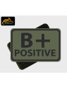 HELIKON-TEX EMBLEMAT GRUPA KRWI B/RH+ 2SZT VELCRO PVC OLIWKOWY