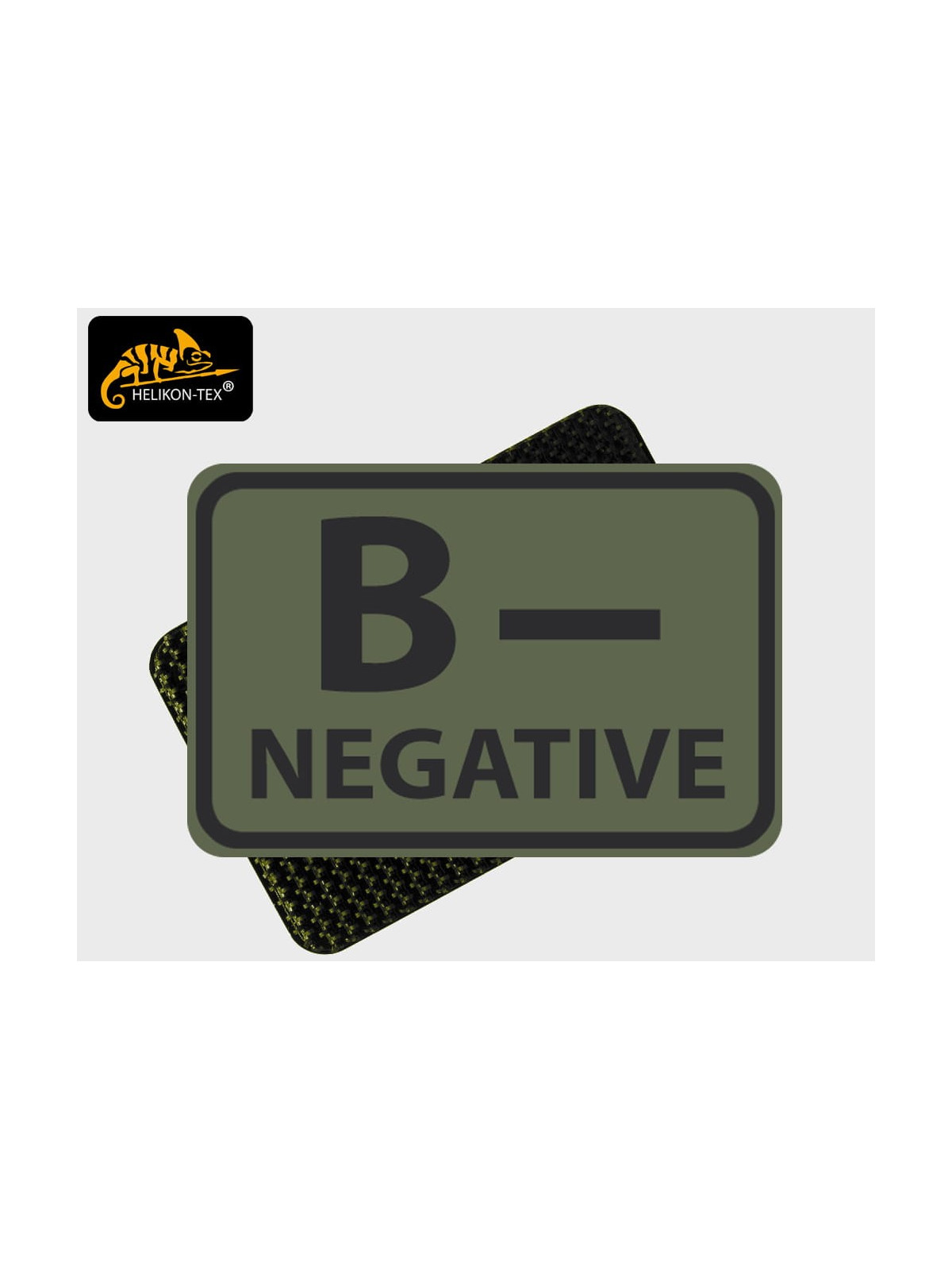 HELIKON-TEX EMBLEMAT GRUPA KRWI B/RH- 2SZT VELCRO PVC OLIWKOWY