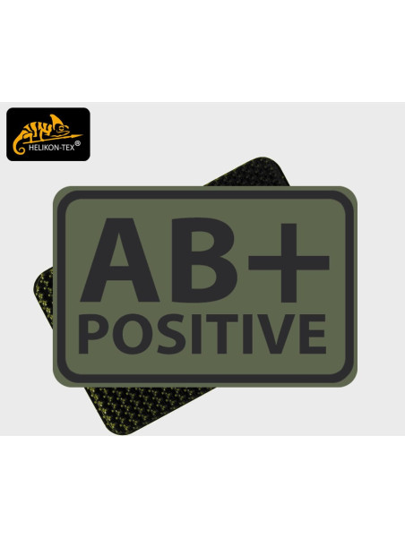 HELIKON-TEX EMBLEMAT GRUPA KRWI AB/RH+ 2SZT VELCRO PVC OLIWKOWWY
