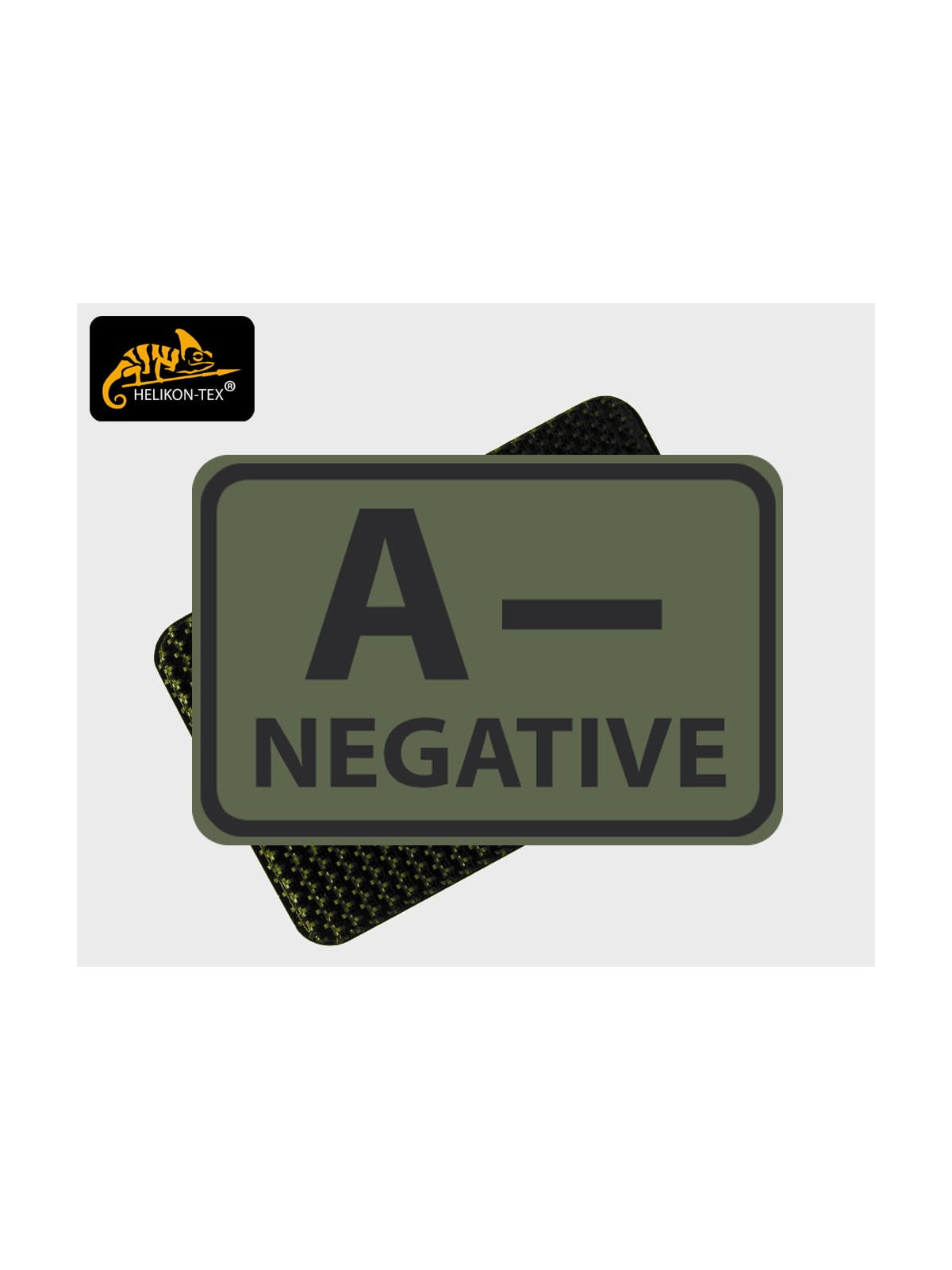 HELIKON-TEX EMBLEMAT GRUPA KRWI A/RH- 2SZT VELCRO PVC OLIWKOWY