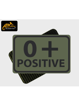 HELIKON-TEX EMBLEMAT GRUPA KRWI 0/RH+ 2SZT VELCRO PVC OLIWKOWY