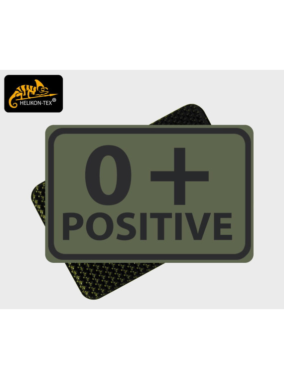 HELIKON-TEX EMBLEMAT GRUPA KRWI 0/RH+ 2SZT VELCRO PVC OLIWKOWY