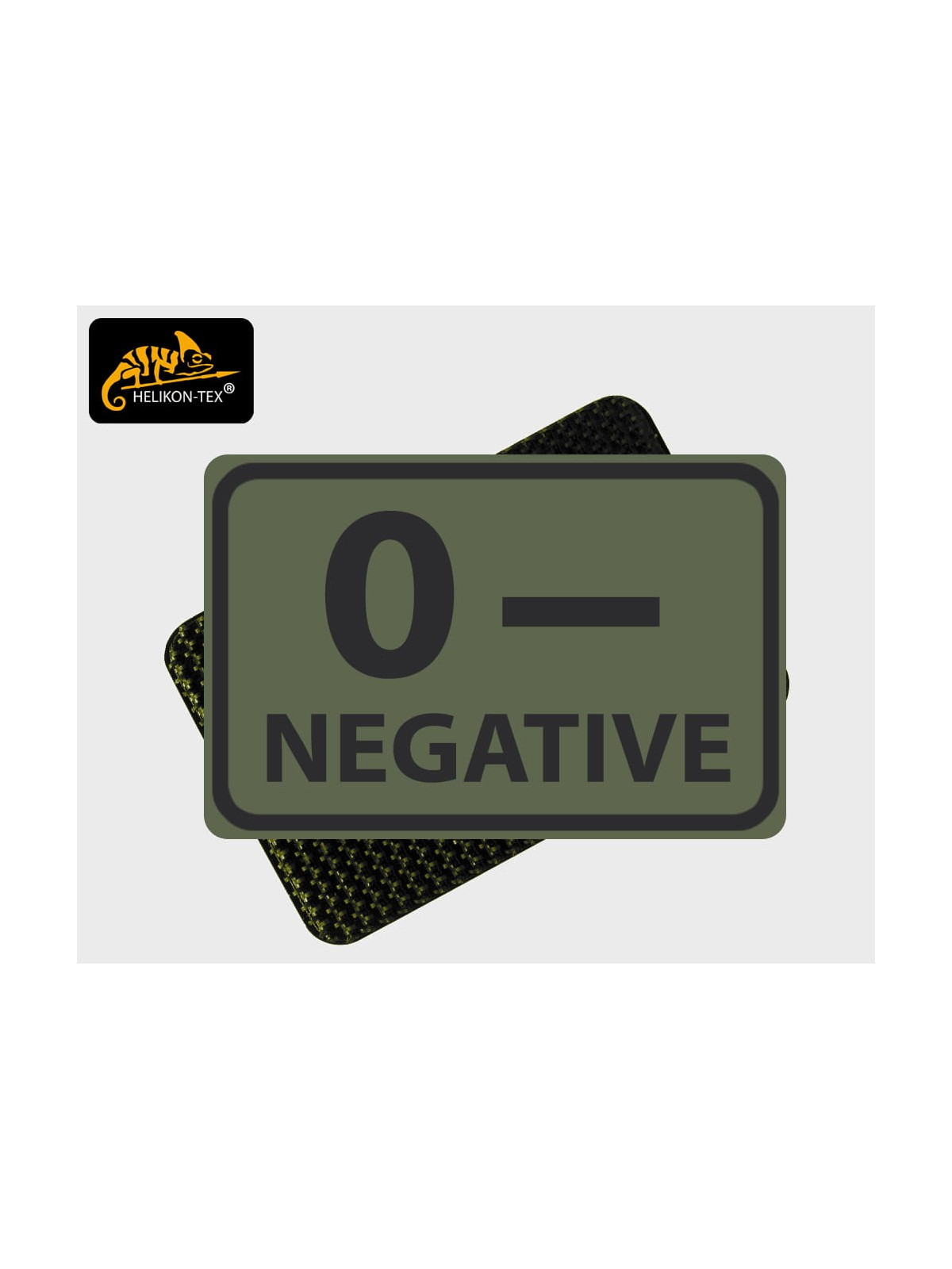 HELIKON-TEX EMBLEMAT GRUPA KRWI 0/RH- 2SZT VELCRO PVC OLIWKOWY