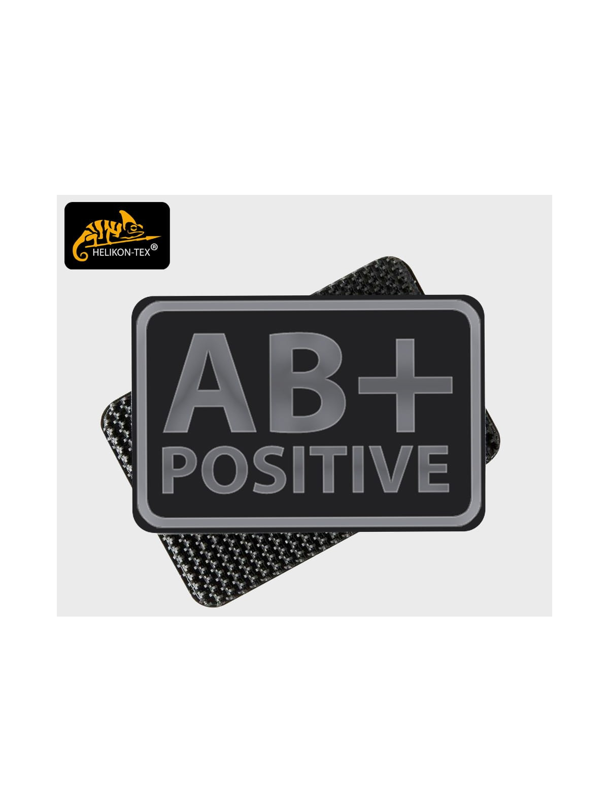 HELIKON-TEX EMBLEMAT GRUPA KRWI AB/RH+ 2SZT VELCRO PVC CZARNY