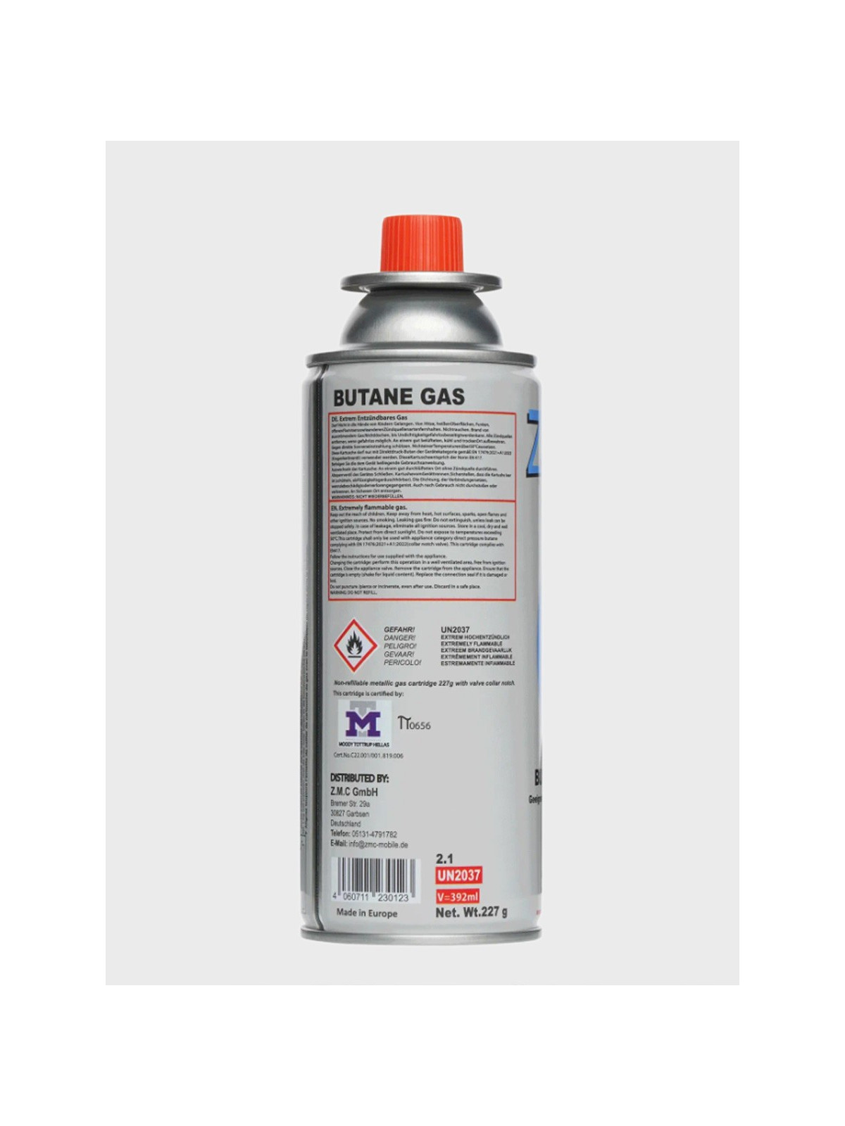 ZMC Kartusz gazowy butla Valve do kuchenek palników 227g 400 ml butan
