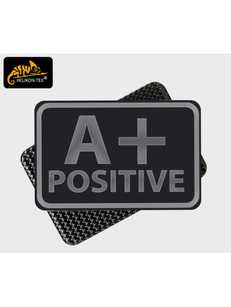HELIKON-TEX EMBLEMAT GRUPA KRWI A/RH+ 2SZT VELCRO PVC CZARNY