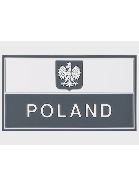HELIKON-TEX EMBLEMAT FLAGA POLSKI Z GODŁEM VELCRO PVC SZARY 