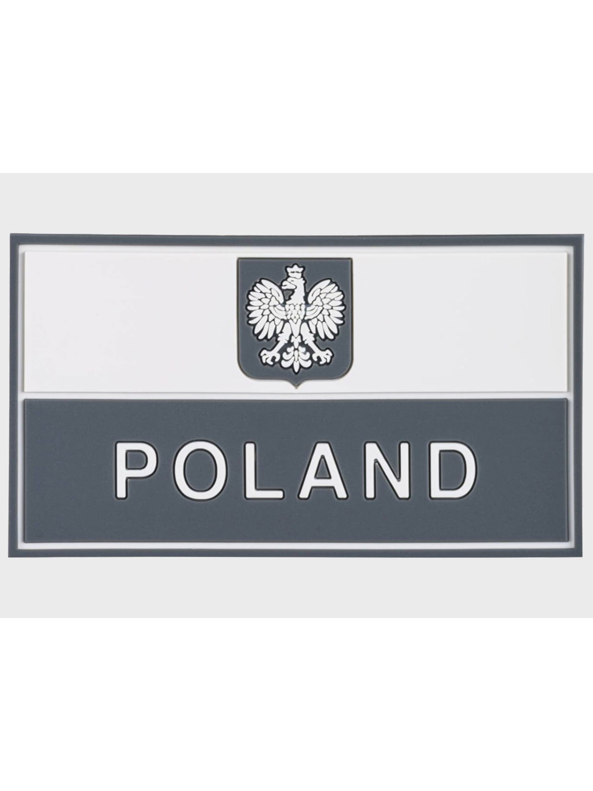 HELIKON-TEX EMBLEMAT FLAGA POLSKI Z GODŁEM VELCRO PVC SZARY 