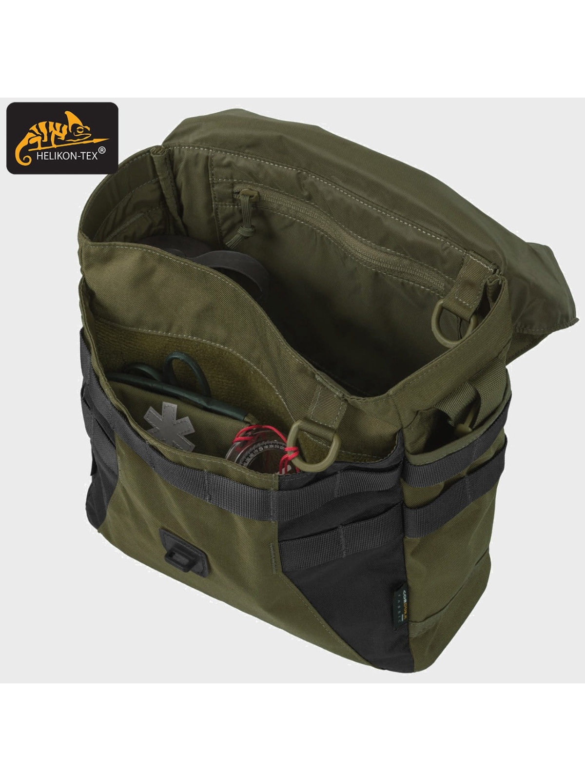 HELIKON-TEX TORBA NA RAMIĘ BUSHCRAFT HEVERS CORDURA OLIWKOWO-CZARNA